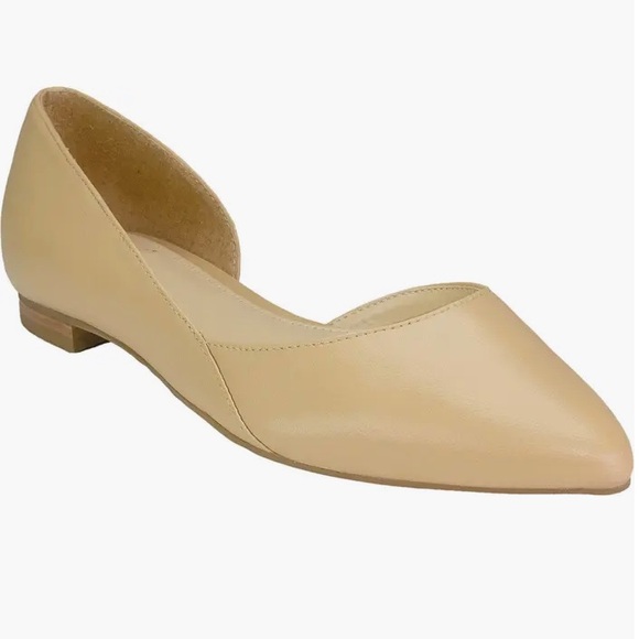 Classic flats nude tan leather upper almond toe Mark Fisher women’s shoe size 9 - Picture 1 of 5